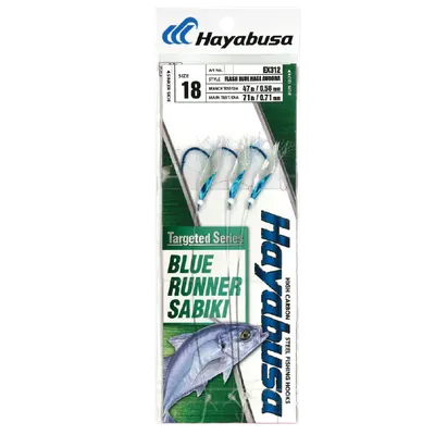 Hayabusa – Blue Runner Sabiki (Flash Blue Hage-Aurora, 3 Hooks)