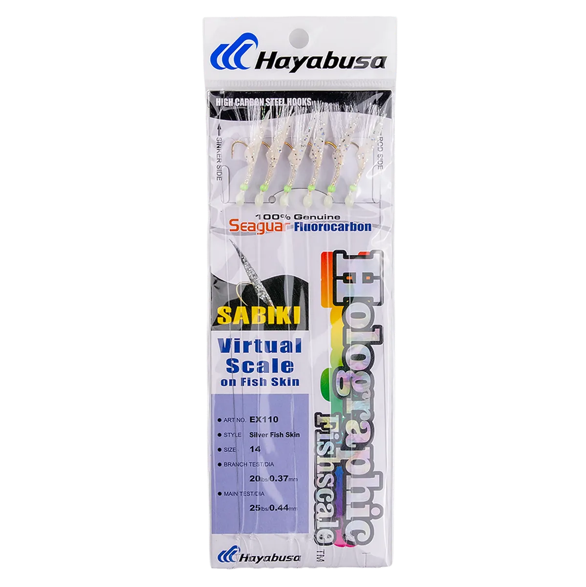 Hayabusa - EX110 Silver Flasher Fish Skin Sabiki